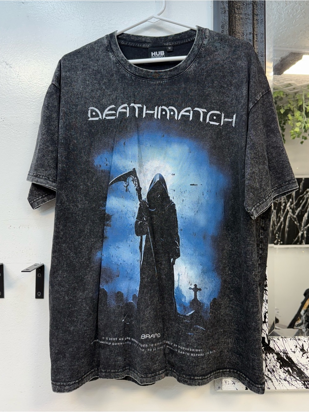Deathmatch Graphic Tee - Black with Blue Artwork